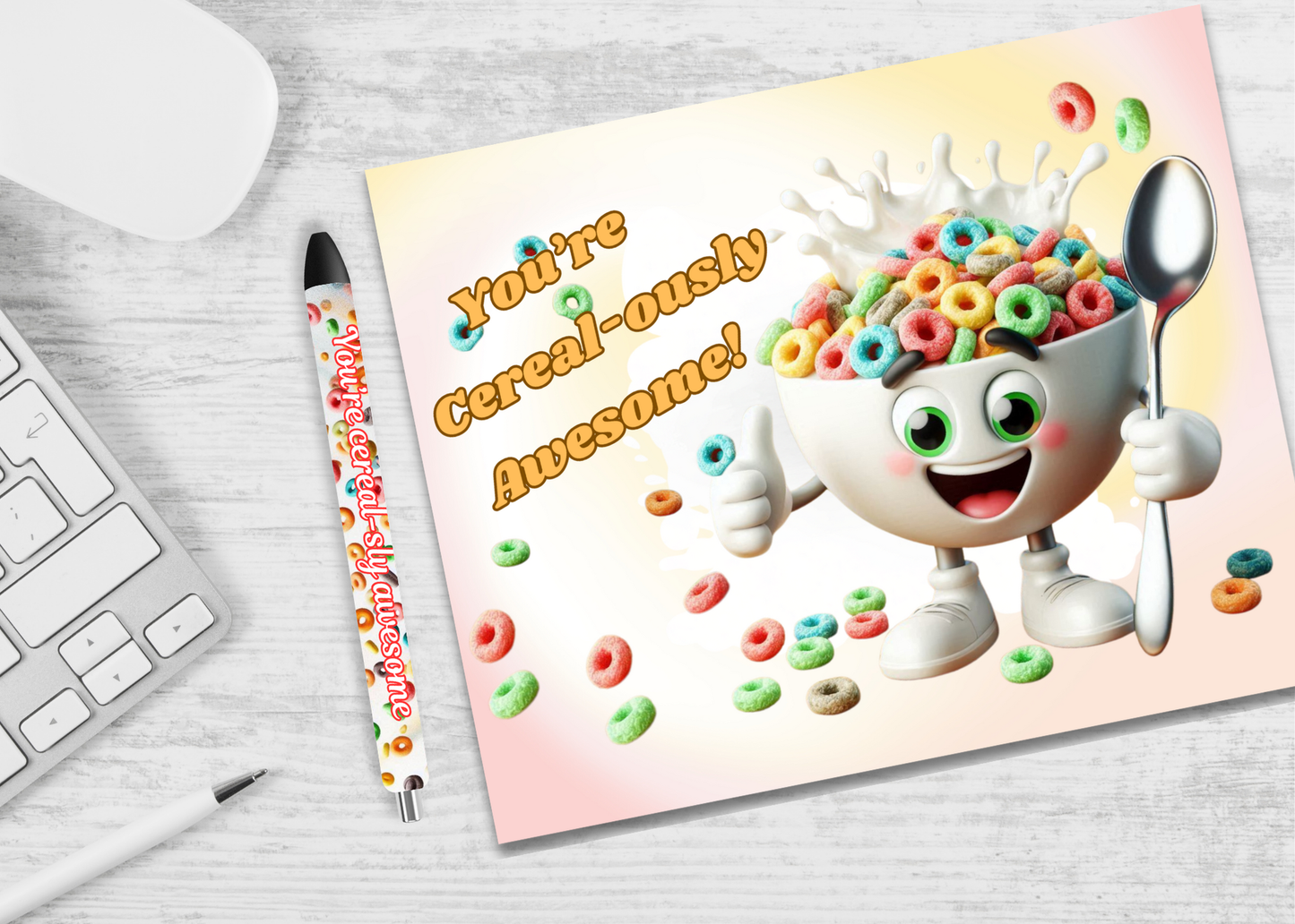 Sublimation Mouse Pad & Stainless Steel Pun Pen Gift Set | Fun Teacher, Coworker & Friend Appreciation