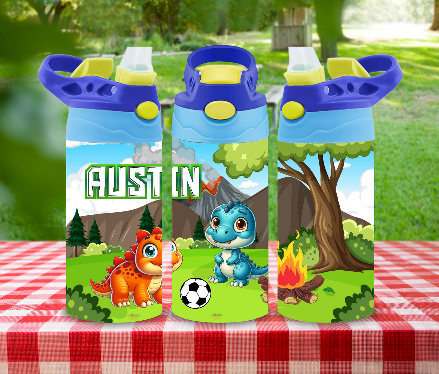 Dinosaur 12oz Glow in the Dark Kid's Water Bottle