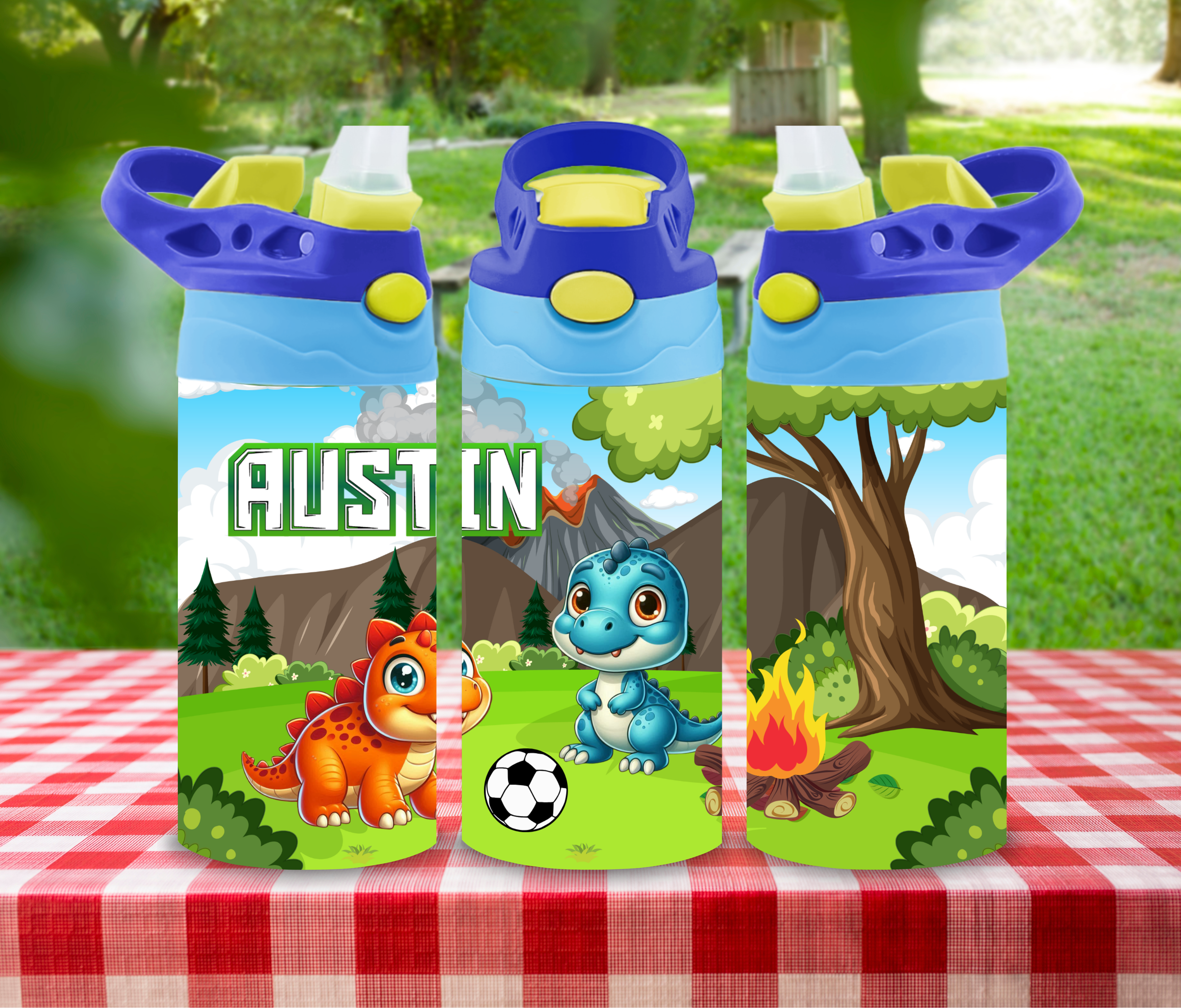 Dinosaur 12oz Glow in the Dark Kid's Water Bottle