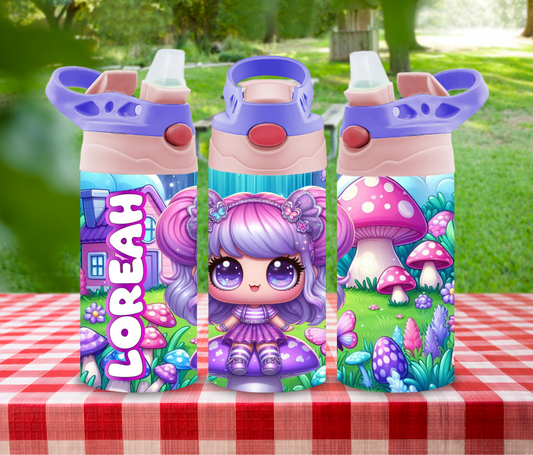 Dreamland Doll - 12 oz Glow in the Dark Kid's Water Bottle