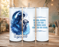 Aquarius Goddess Zodiac 20 oz tumbler featuring blue celestial artwork and an Aquarius affirmation.