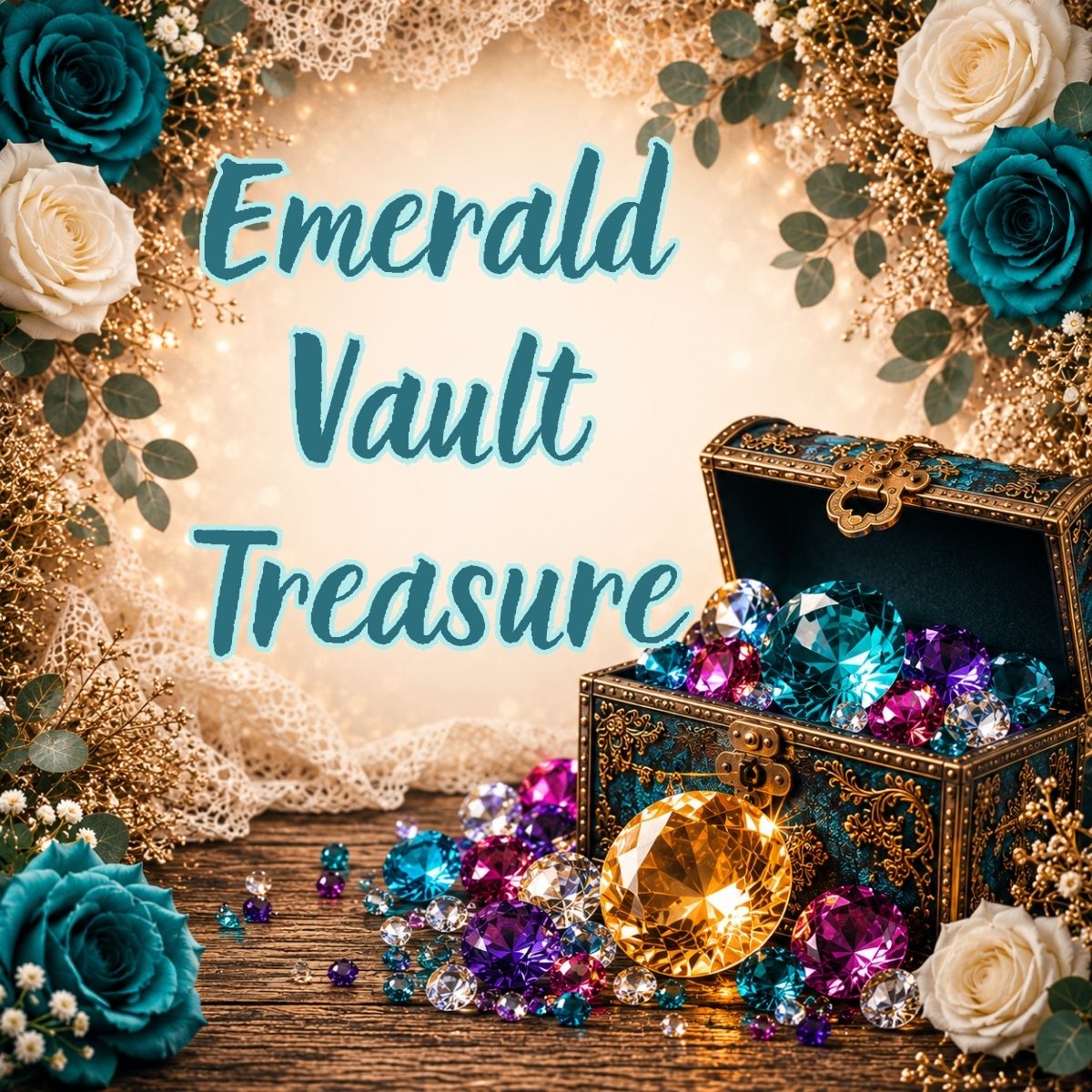 Bronze Treasure Vault mystery gift box featuring handmade gifts and personalized surprises from Scorpion Rose.