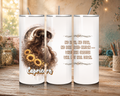 Capricorn Goddess 20 oz tumbler featuring a celestial horned goddess, golden sunflowers, Capricorn symbol, and zodiac affirmation.