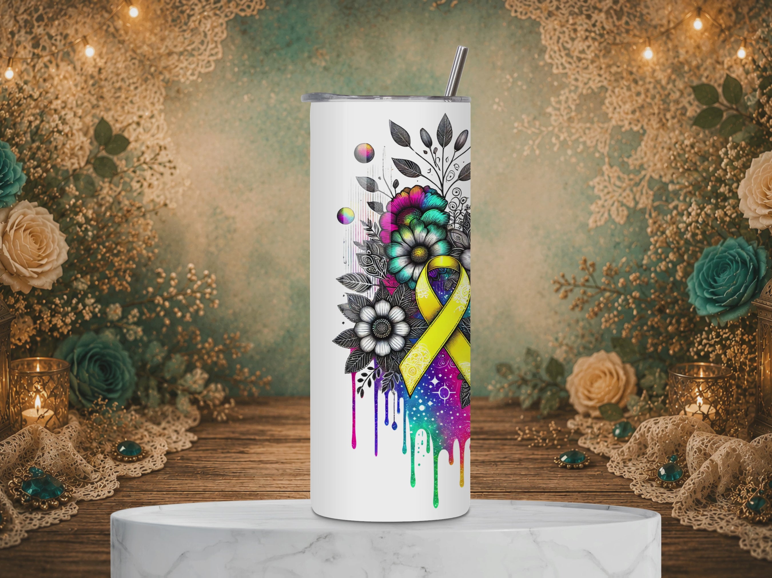 One in 10 – Endometriosis Awareness  20 oz Stainless Steel Tumbler – Made to Order