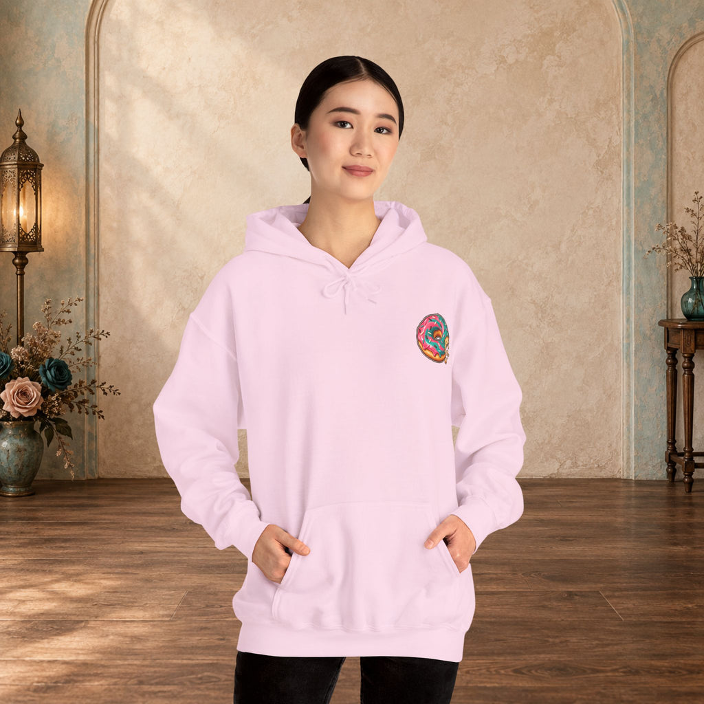 Scorpion Rose Designs logo printed inside the neck of the unisex hoodie