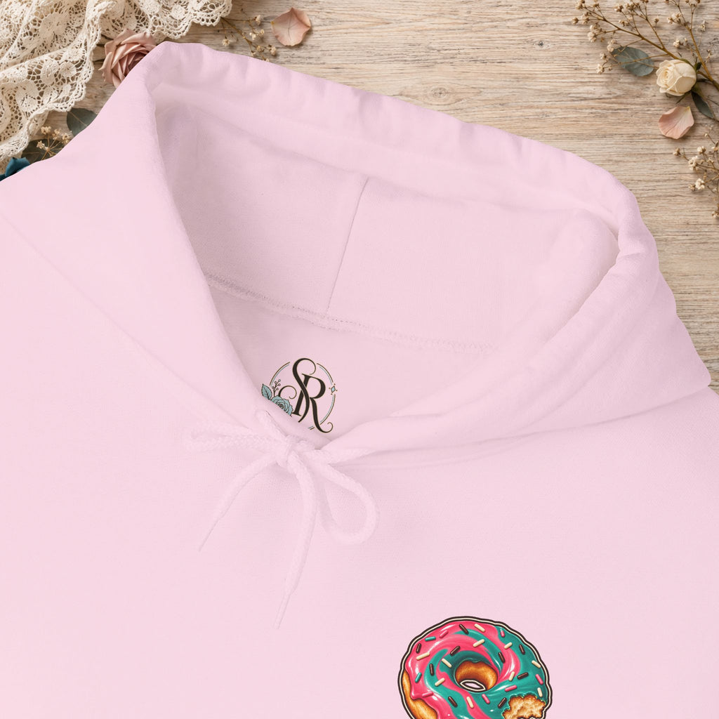 Scorpion Rose Designs logo printed inside the neck of the unisex hoodie