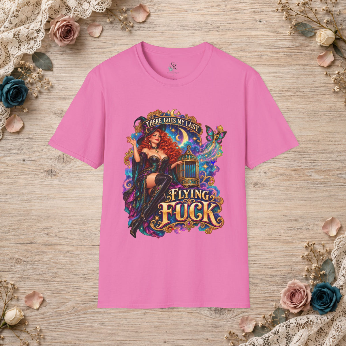 Azalea T-shirt with There Goes My Last Flying Fuck witch artwork